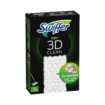 Swiffer DRY Refills 3D Clean Staubmagnet Tuecher, Nachfuell ­Pack, 14 Stk